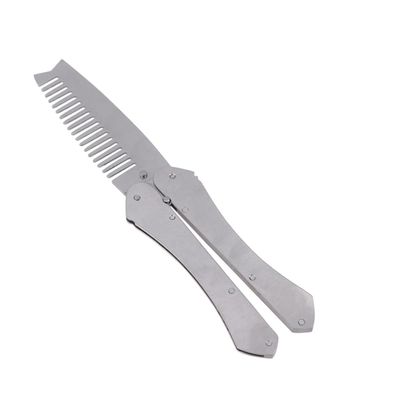 Alipis Men S Stainless Steel Beard Comb Folding Anti-static Mustache Grooming Tool Broken-resistant for Home and Barber Salon Use