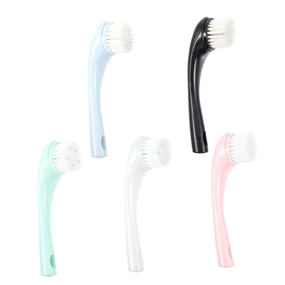Beaupretty 5pcs Soft Bristle Facial Cleansing Brushes Detachable Head Deep Cleaning Face Wash Brush for Sensitive Skin Easy to Use Portable Beauty Tool