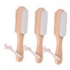 DEARMAMY 3pcs Double-Sided Foot Brush with Pumice Stone and Boar Bristles Wooden Handle Feet Scrubber for Dead Skin Removal and Exfoliation for Soft Smooth Skin view 1
