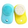 Alipis 2pcs Silicone Facial Brush Double-Sided Face Cleansing Tool for Women Portable Soft Massage Brush for Deep Skin Cleaning and Makeup Removal Lightweight and Comfortable Grip Lemon view 1