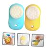 Alipis 2pcs Silicone Facial Brush Double-Sided Face Cleansing Tool for Women Portable Soft Massage Brush for Deep Skin Cleaning and Makeup Removal Lightweight and Comfortable Grip Lemon view 3
