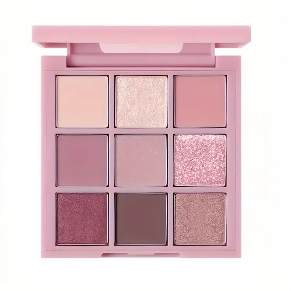 ASWRTYJO 9 Color Smoked Eye Shadow Palette Glitter Pearl Matt Pressure Powder Waterproof
