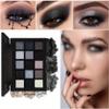 ASWRTYJO Black Smoked Eye Shadow Palette 15 Colors Neutral Makeup Shiny Pearl Sequins view 4
