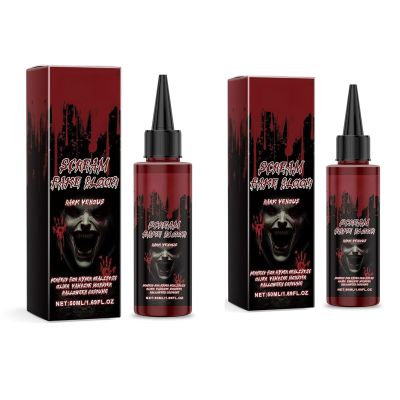 2PCS Fake Blood Spray for Halloween, Washable Fake Blood Makeup, Realistic Fake Blood, Halloween Fake Blood for Face & Skin for Costume, Sfx & Cosplay Make Up 2 Packs