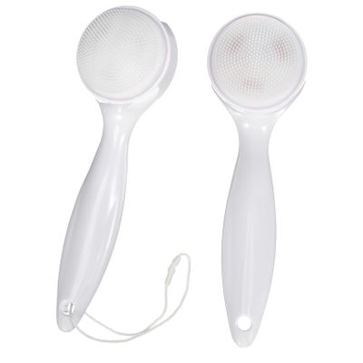 Alipis 2pcs Manual Silicone Facial Cleansing Brush Soft Exfoliating Face Scrubber with Detachable Heads Gentle Handheld Scrubbers for Deep Cleaning and Skin Care