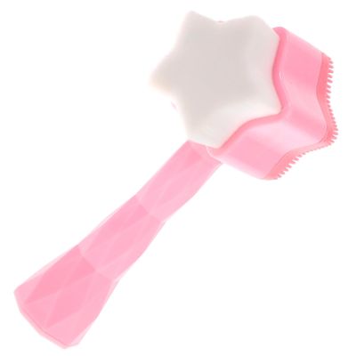 Alipis Manual Facial Brush Star-Shaped Soft Silicone Skin Care Tool for Face Massage and Cleansing Portable Ergonomic Design Suitable for Women and All Skin Types Pink
