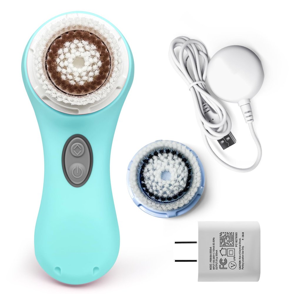 Clarisonic Mia 2 Electric Face Cleansing Brush with 2 Brush Heads, Sonic Facial Brush for Deep Cleaning & Exfoliation, Waterproof Rechargeable (Sea Breeze)