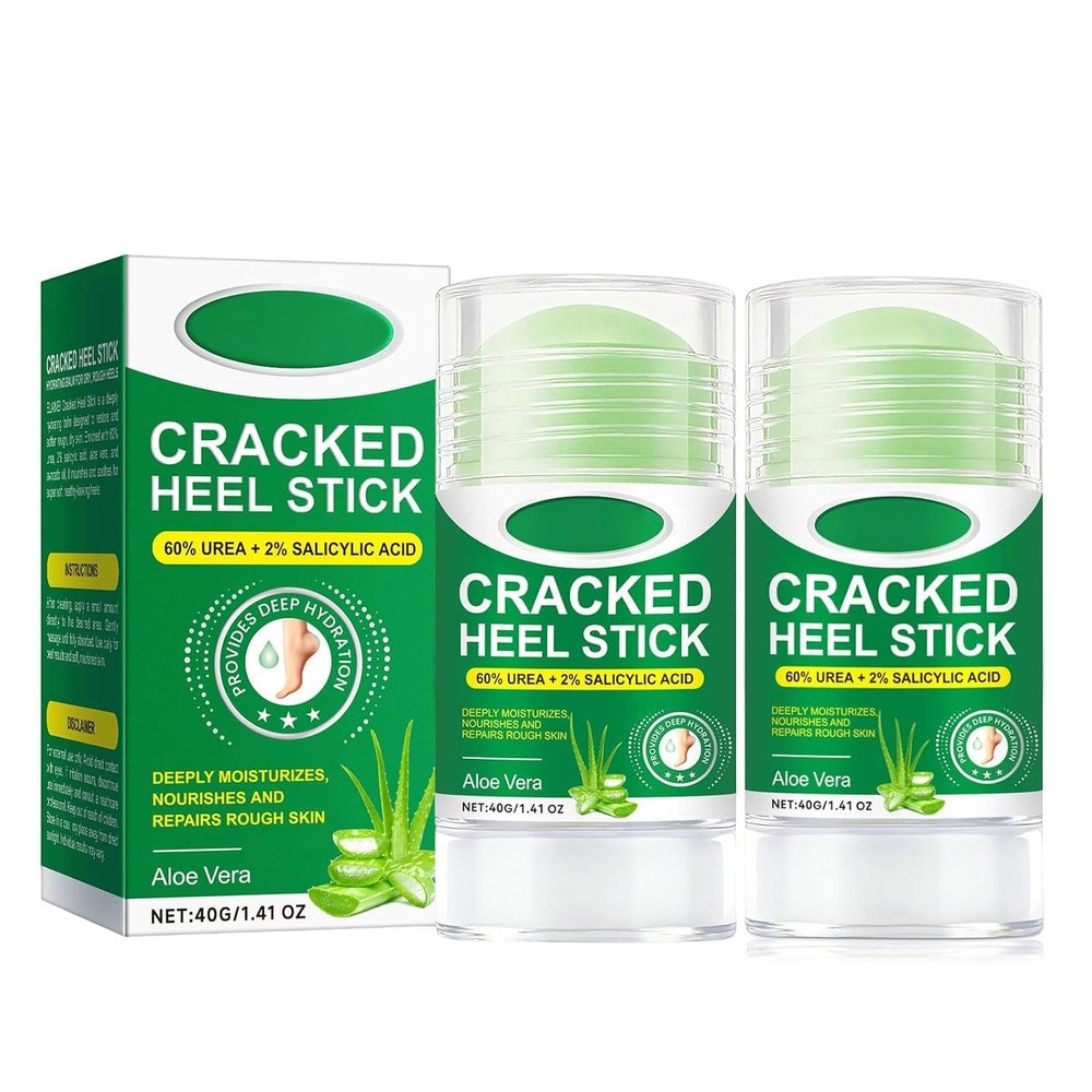60% Urea Foot Cream Stick -Urea Hydrating and Anti-Cracking Foot Cream Callus Remover for Dry Cracked Heels, Hands, Knees,Exfoliating Moisturizer, Dead Skin Remover Foot Balm (2)