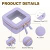 uxcell Clear Makeup Bag, 5" x 5" Small Cosmetic Bag Case Transparent Toiletry Organizer with Zippers, Portable Makeup Pouch for Daily Use Travel, Purple view 3