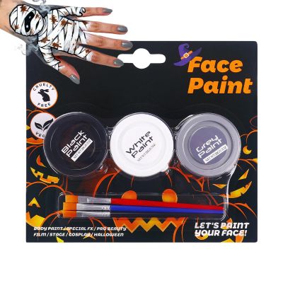 Halloween Body Paint | Water-Soluble Facial Painting Tools | 3 Colors Water-soluble Body and Face Paint - for Cosplay Costume Goth Party Kids Adults Women