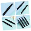 Beaupretty 4Pcs Stainless Steel Eyebrow Tweezers Black Angled Flat Point Knife Tips Multipurpose Household Lash Tweezer Convenient for Eyelash Application and Hair Removal view 3