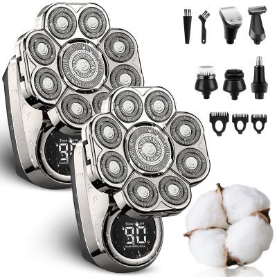 9.0 Ultra Shaver, 2026 New 9.0 Shaver, 9D Floating Head Shavers, Intelligent Led Display Ipx7 Waterproof Wet Dry Shaving, 6-in-1 Detachable Rechargeable Electric Razor for Men (2PCS)