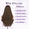 Haloo Brown Wigs with Curtain Bangs - Lace Front Hairline Middle Part Long Layered Natural Looking Wavy Hair Synthetic Women Wig for Daily Party, 22 Inch Light Brown view 4