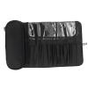 YolieraArt Makeup Storage Bag, Folding Cosmetic Organizer with Brush Slots, Large Capacity Travel Toiletry Bag in Black Cloth view 1