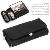 YolieraArt Makeup Storage Bag, Folding Cosmetic Organizer with Brush Slots, Large Capacity Travel Toiletry Bag in Black Cloth view 2