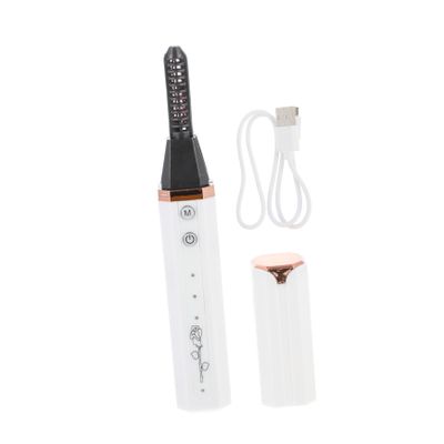 PRETYZOOM Heated Electric Eyelash Curler USB Rechargeable Fast Preheat Portable Makeup Tool for Natural Lash Curling with Knotted Lash Comb Safe for Skin and Eyelashes