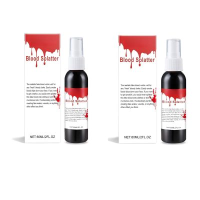 2 Packs Halloween Make Up Fake Blood Spray, Washable Fake Blood Makeup, Realistic Fake Blood, Halloween Fake Blood for Costume, Sfx & Cosplay