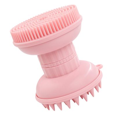 DEARMAMY Double-Sided Silicone Face Brush for Deep Cleansing and Massage Soft Facial Scrubber for Skin Care Absorption and Gentle Body and Face Cleansing Tool Pink