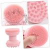 DEARMAMY Double-Sided Silicone Face Brush for Deep Cleansing and Massage Soft Facial Scrubber for Skin Care Absorption and Gentle Body and Face Cleansing Tool Pink view 3
