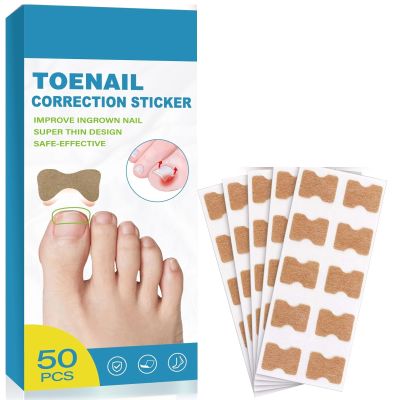 50Pcs Ingrown Toenail Correction Strips - Plant-Based Toenail Support | Ingrown Toe Nail Care Stickers for Quick Discomfort Relief, Promote Natural Growth, Breathable & Easy to Apply for Daily Use