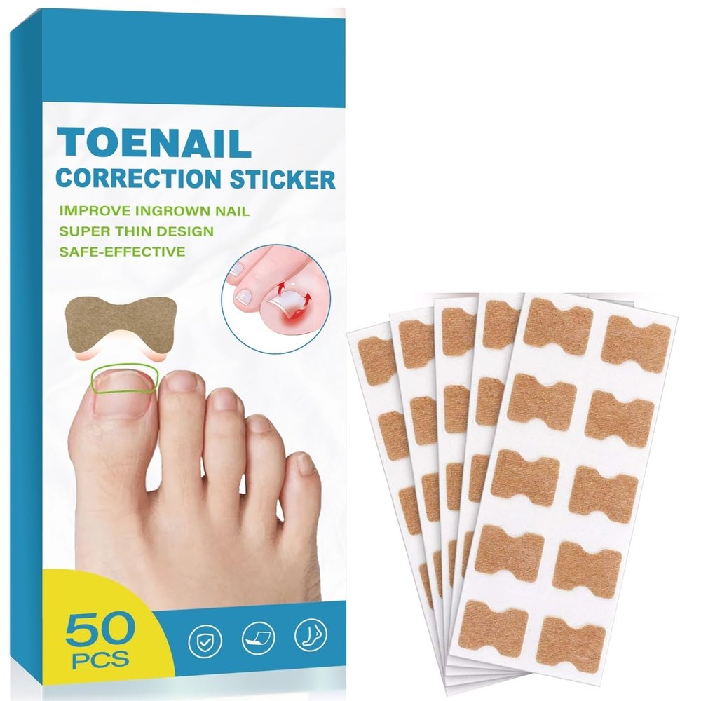 50Pcs Ingrown Toenail Correction Strips - Plant-Based Toenail Support | Ingrown Toe Nail Care Stickers for Quick Discomfort Relief, Promote Natural Growth, Breathable & Easy to Apply for Daily Use