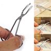 ASWRTYJO Scissors Flat Tip Eyebrow Extension Tweezer Clamp Plier Eyebrows Clipper Stainless Steel Eyelash Hair Remove Epilating view 4