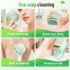 Electric Body Brush Back Scrubber for Shower, Waterproof Rechargeable Bath Brush with 4 Brush Heads Long Handle, Auto Spinning Exfoliating Tool for Deep Cleansing Skin Massage (White) view 3