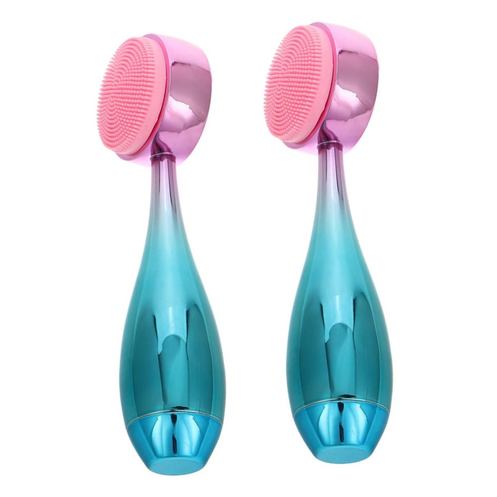 Alipis 2pcs Silicone Manual Facial Cleansing Brush Dual-Sided Exfoliator and Massager for Deep Pore Cleaning and Blackhead Removal Skin Care Tool for Home and Travel