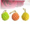 Alipis 3 Pcs Exfoliating Bath Sponges with Hanging Rope Gentle Shower Scrubbers for Adults and Cleansing and Massaging Bath Accessories in Yellow Green and Orange for Home and Travel view 2