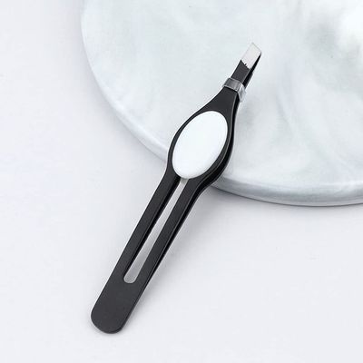 ASWRTYJO Eyebrow Tweezer Stainless Steel Slant Tip Eyes Clip for Face Hair Removal Make Up Tools Pince(D)