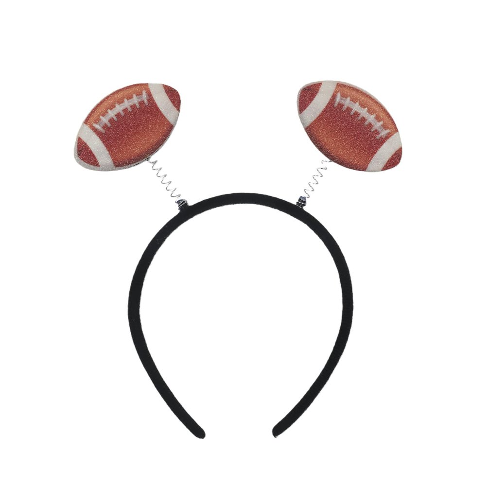 Ecuupas Glitter Rugby Headband for Women Sport Hairbands Ball Hair Hoop Girl Hair Accessories for Sports Competition Festival Gift Party Supplies