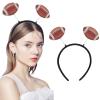Ecuupas Glitter Rugby Headband for Women Sport Hairbands Ball Hair Hoop Girl Hair Accessories for Sports Competition Festival Gift Party Supplies view 2
