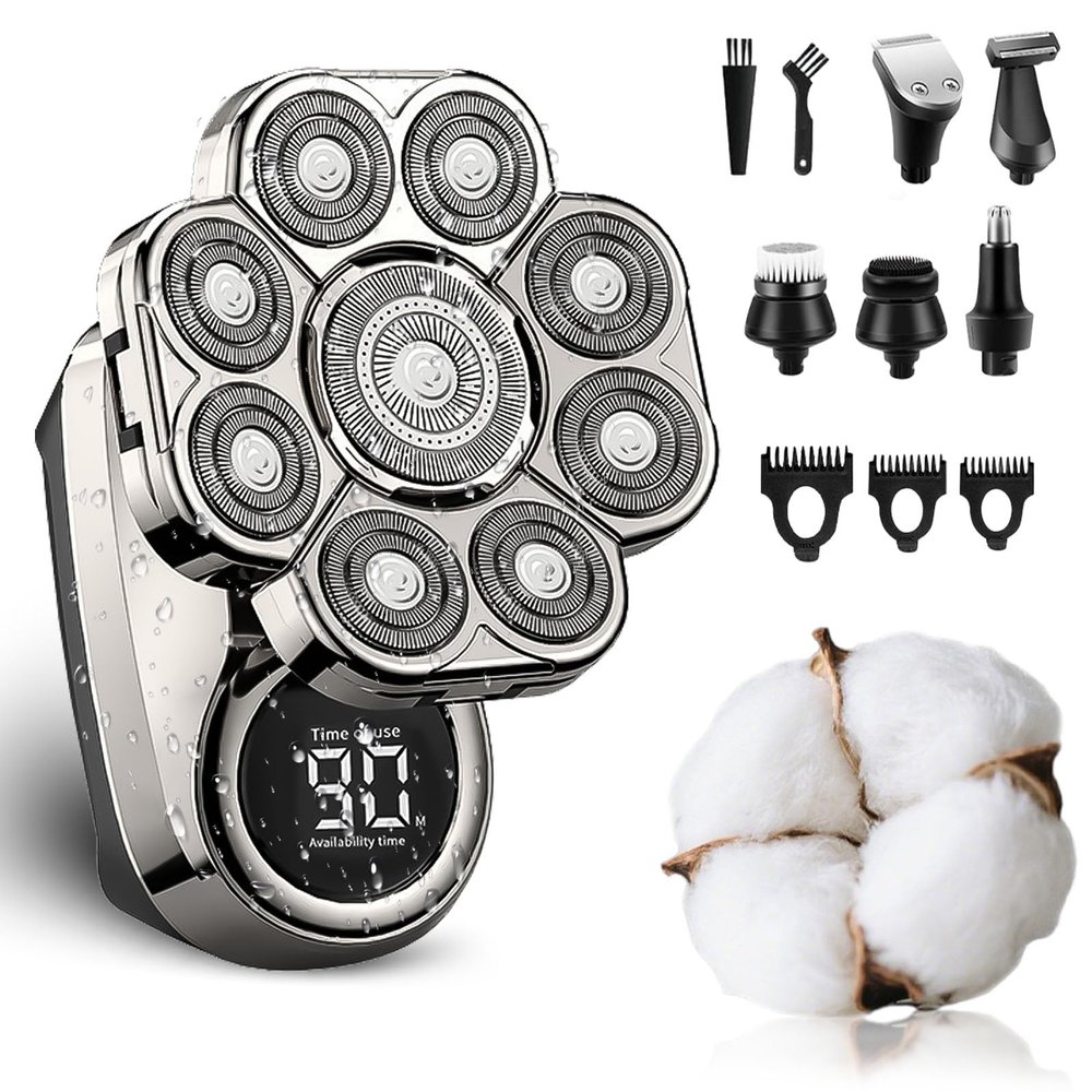 9.0 Ultra Shaver, 2026 New 9.0 Shaver, 9D Floating Head Shavers, Intelligent Led Display Ipx7 Waterproof Wet Dry Shaving, 6-in-1 Detachable Rechargeable Electric Razor for Men (1PC)