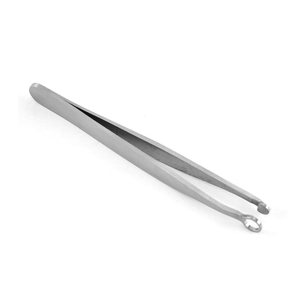 ASWRTYJO Universal Nose Hair Trimming Tweezers Round Tip Forceps Plier Stainless Steel Clip Removal Eyebrow Tweezer