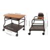 Beauty Salon Nail or Foot Bath Spa Portable Esthetician Trolley Cart, White Iron & Wood Pedicure Manicure Furniture with Wheels, 39lbs Capacity, Collapsible Board, for Salon, Home, Clinic(Coffee) view 2