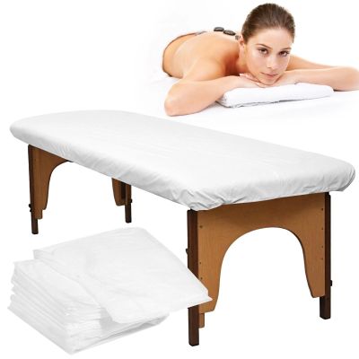 10 Pcs Elastic Disposable Massage Cover, 43.3 X 82.7 Disposable Fitted Massage Bed Sheets, Non-Sticking Non-Woven Fabric Bed Sheet