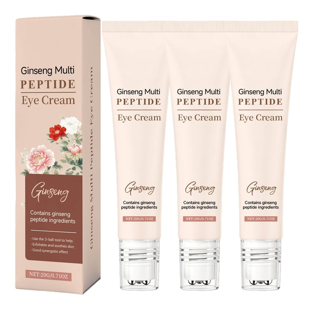 Ginseng Multi Peptide Eye Cream - Anti-Aging Eye Cream for Wrinkles, Dark Circles & Puffiness - Hydrating & Moisturizing Under Eyes with Cooling Roller Ball, 0.71 Oz (4)