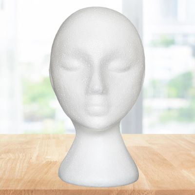 Wilitto Mannequin Head Non-slip Abstract Foam Manikin Head Model Wig Hair Glasses Display Stand for Indoor