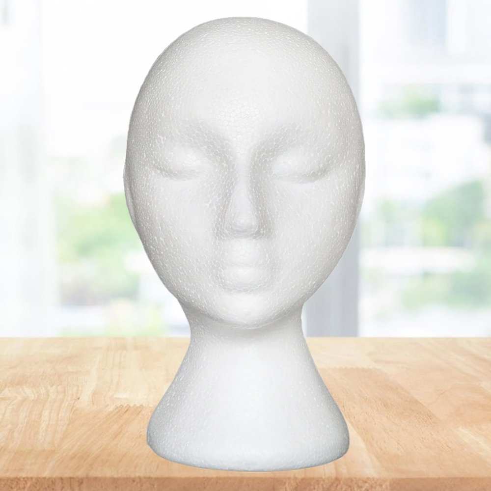 Wilitto Mannequin Head Non-slip Abstract Foam Manikin Head Model Wig Hair Glasses Display Stand for Indoor