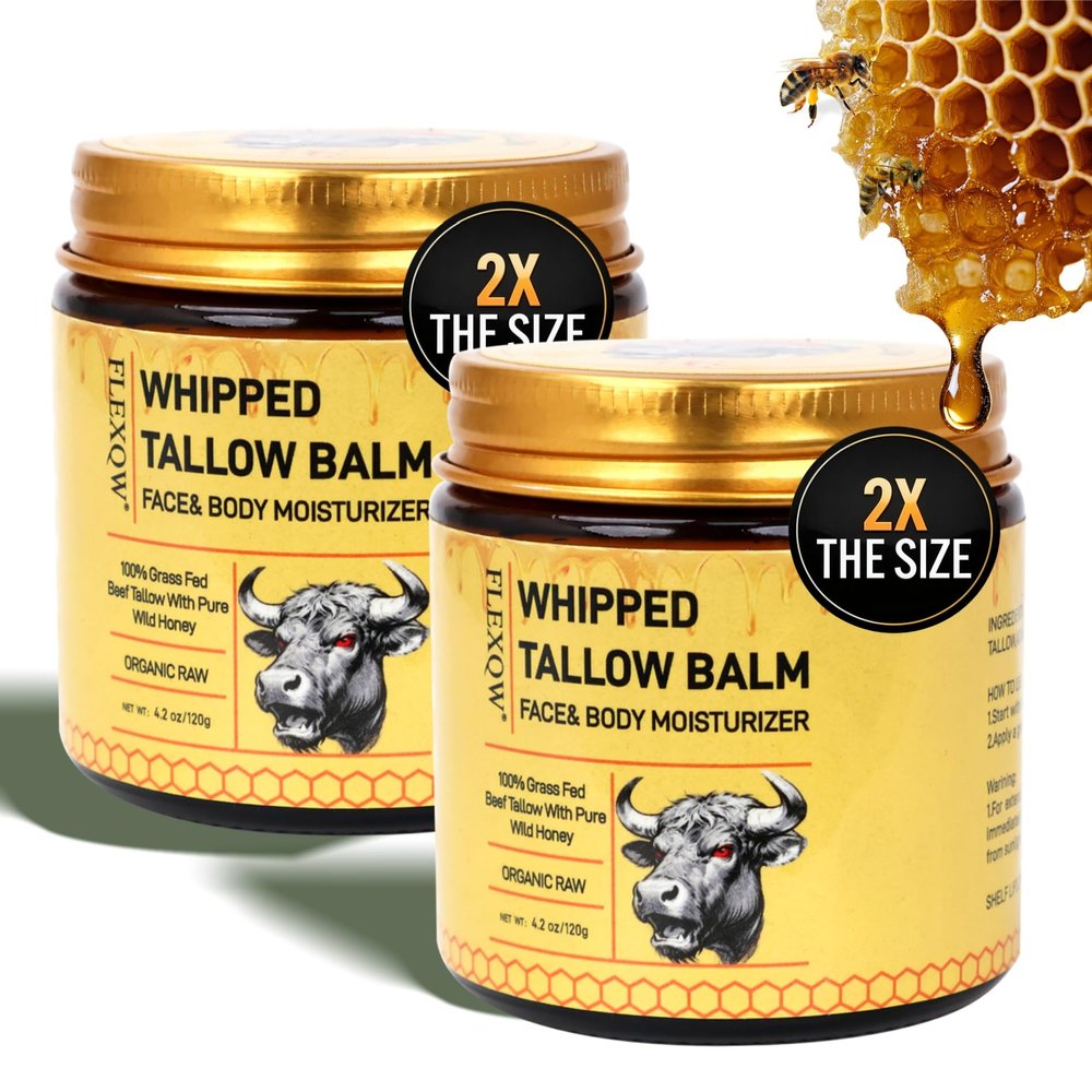2 Pack Bee Venom Cream,7X Moisturizing Effect than Traditional Tallow Balm,100% Glass Fed Tallow for Skin with Organic Bee Venom,Bee Venom Skin Treatment Cream for Dry Skin, Face & Body Moisturizer