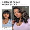 LUVME HAIR 100% Human Hair Wigs Loose Wave Glueless Lace Front 18 Inches, Pre Cut Plucked Hd Lace Short Wig Ready To Go Highlight Color Straight Bleached Knots Side Part Wigs view 3