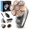 Head Shaver for Bald Men, 7D Floating Bald Head Shaver 5-in-1 Grooming Kit, Wet/Dry Electric Razor with LED Display, Turbo Speed, Magnetic Detachable Blades, IPX6 Waterproof, Type-C Rechargeable view 1