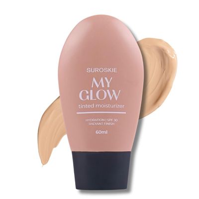Glow All-In-One Tinted Sunscreen SPF 30 Moisturizer 60 ml Light Shade | Natural Glowy Finish | Intense Hydration & UVA/UVB Protection | Sweat resistant | Niacinamide Cream For Men & Women