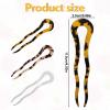 3 Packs 4.53 Inch French U Shaped Hair Sticks for Women, Acetate Prestige Hair Bun Pins, Tortoise Shell U Pins, Durable 2 Prong Sticks, Smooth for Girls, Chignon, Fashion Styling Accessories view 2