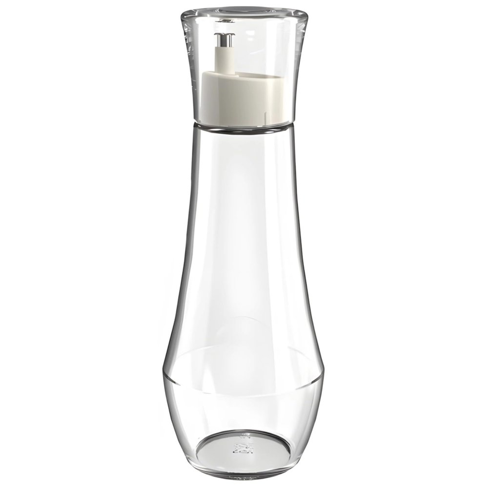 Glass Mouthwash Dispenser, 8.8 Oz, Refillable Bottle with Lid Cup, Countertop Decanter, Transparent, Easy Pump