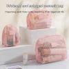 Acronmers Mesh Cosmetic Bag Set Pink Cosmetic Travel Toiletry Bag Travel/On-The-Go Makeup Storage, Zipper Closure Small Pouch Preppy Stuff Teen Girl Gift Trendy Stuff(Small) view 2