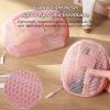 Acronmers Mesh Cosmetic Bag Set Pink Cosmetic Travel Toiletry Bag Travel/On-The-Go Makeup Storage, Zipper Closure Small Pouch Preppy Stuff Teen Girl Gift Trendy Stuff(Small) view 4