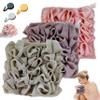 3 Pack Loofah Washcloth Set with Soap Pouch Exfoliating Bath Sponge with Drawstring for Deepth Cleansing and Smooth Skin (3 Colors) view 2