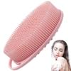 2PCS Silicone Body Scrubber 2-in-1 Double Side Body Wash Scrubber Soft Non-Slip Shower Brush Hanging Silicone Loofah Exfoliating Brush, Style 3 view 2