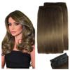 2 Pcs Short Hair Extensions, Real Hair Clip in Extensions Hair Human for Women 10 inch Medium Brown view 1